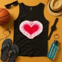 Red & Pink Heart Tie Dye Valentines Day Tank Top thumb 4