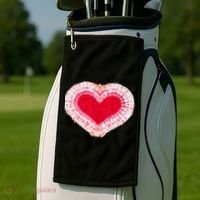 Red & Pink Heart Tie Dye Valentines Day Golf Towel thumb 2
