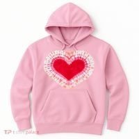 Red & Pink Heart Tie Dye Valentines Day Hoodie thumb 0