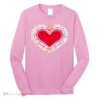 Red & Pink Heart Tie Dye Valentines Day Long Sleeve Shirt thumb 0