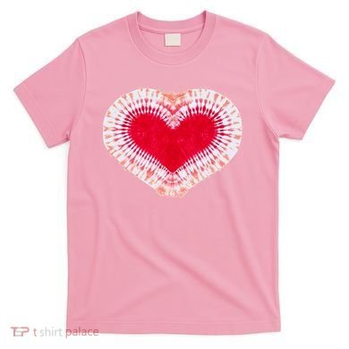 Red & Pink Heart Tie Dye Valentines Day T-Shirt