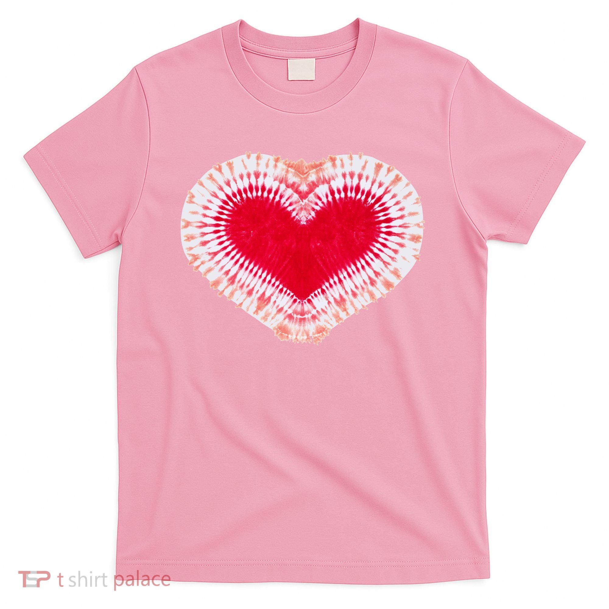 Red & Pink Heart Tie Dye Valentines Day T-Shirt