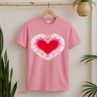 Red & Pink Heart Tie Dye Valentines Day T-Shirt thumb 2