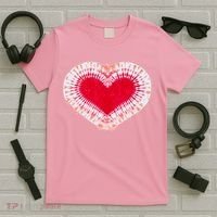 Red & Pink Heart Tie Dye Valentines Day T-Shirt thumb 5