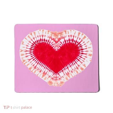 Red & Pink Heart Tie Dye Valentines Day Mousepad