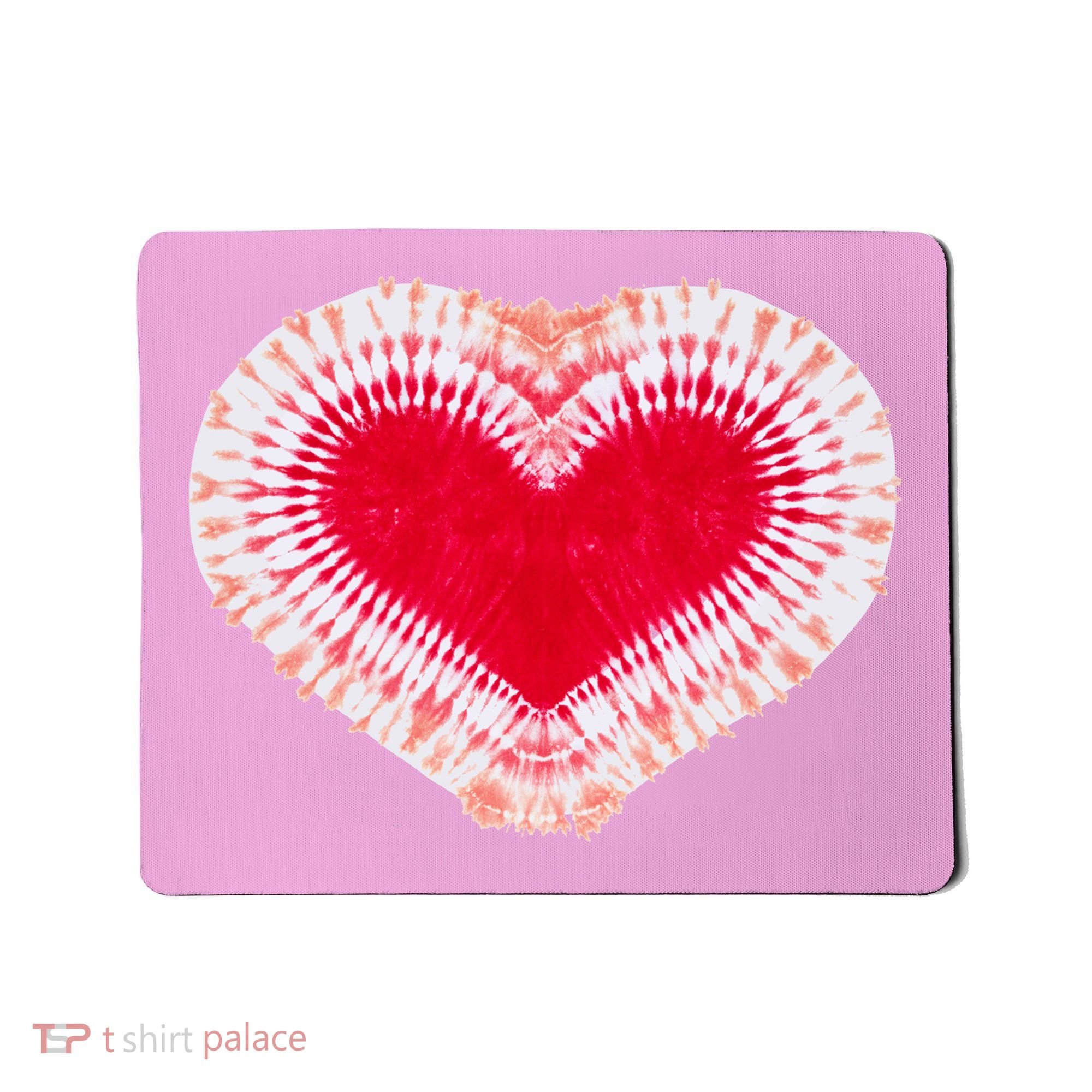 Red & Pink Heart Tie Dye Valentines Day Mousepad