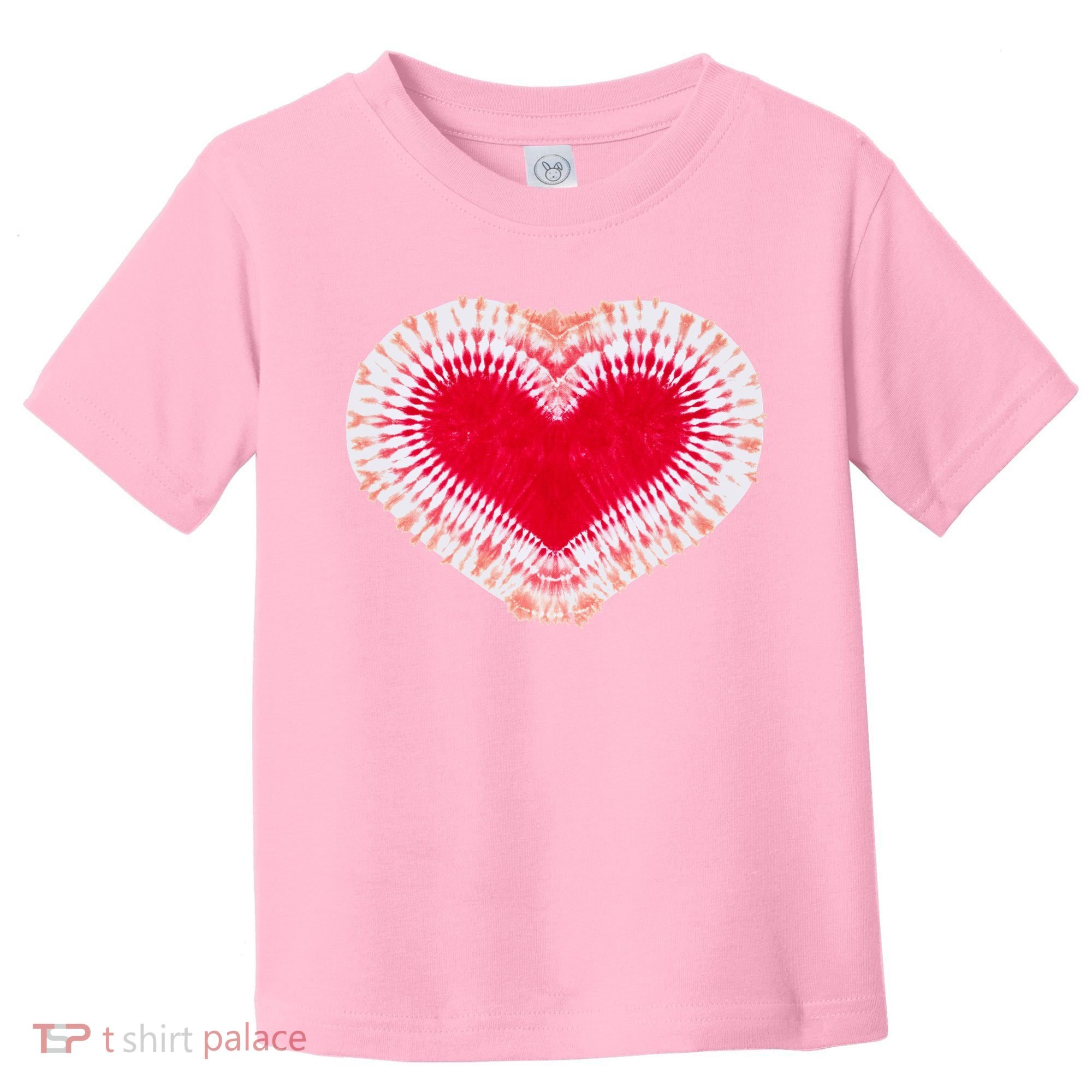 Red & Pink Heart Tie Dye Valentines Day Toddler T-Shirt