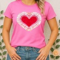 Red & Pink Heart Tie Dye Valentines Day Women's T-Shirt thumb 2