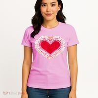 Red & Pink Heart Tie Dye Valentines Day Women's T-Shirt thumb 4