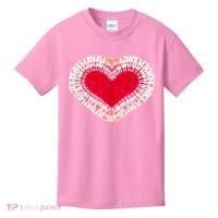 Red & Pink Heart Tie Dye Valentines Day Kids T-Shirt thumb 0