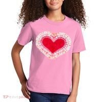 Red & Pink Heart Tie Dye Valentines Day Kids T-Shirt thumb 2