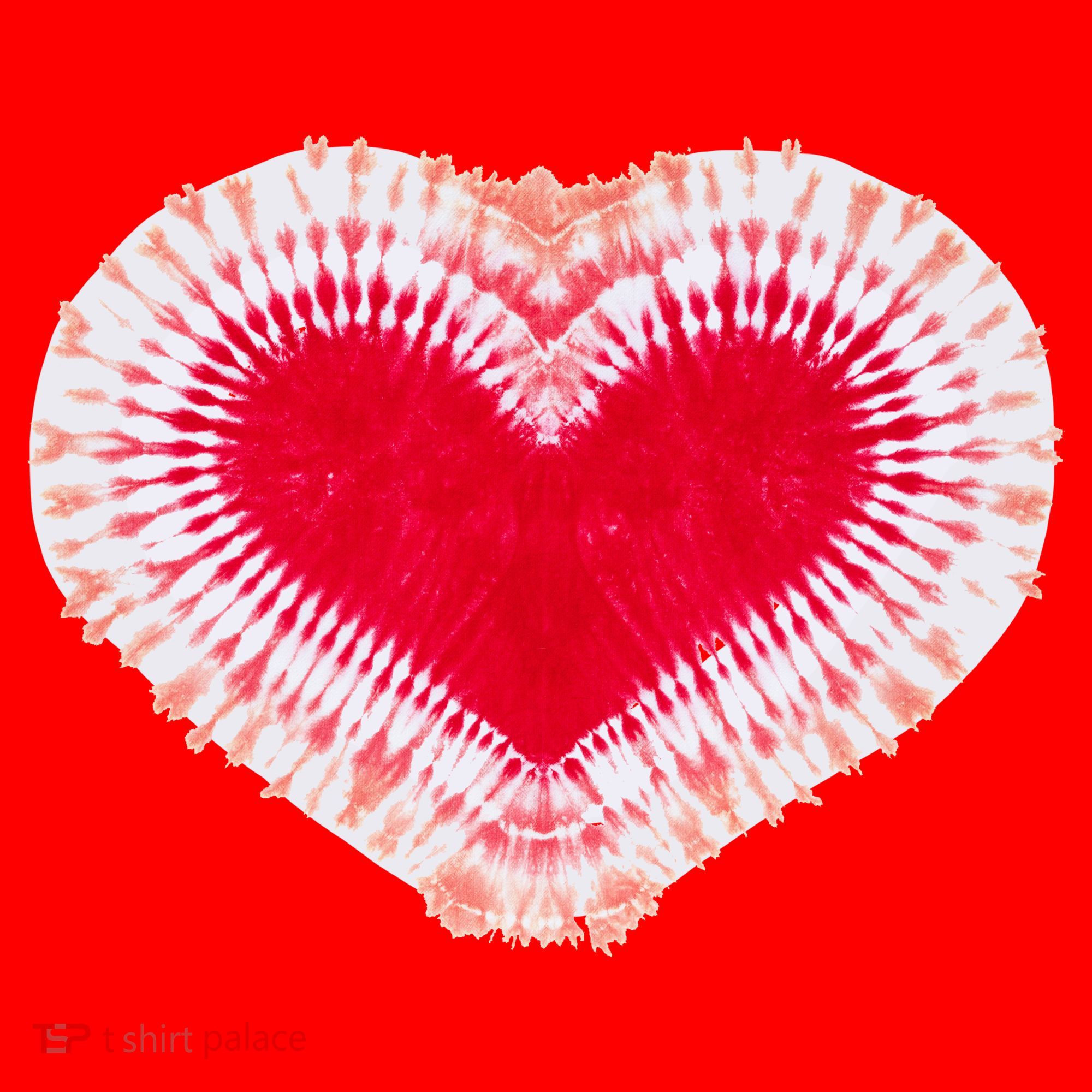 Red & Pink Heart Tie Dye Valentines Day Santa Hat