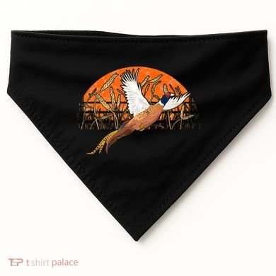 Ringneck Pheasant Hunting Upland Bird Hunter Grain Field USA-Made Doggie Bandana