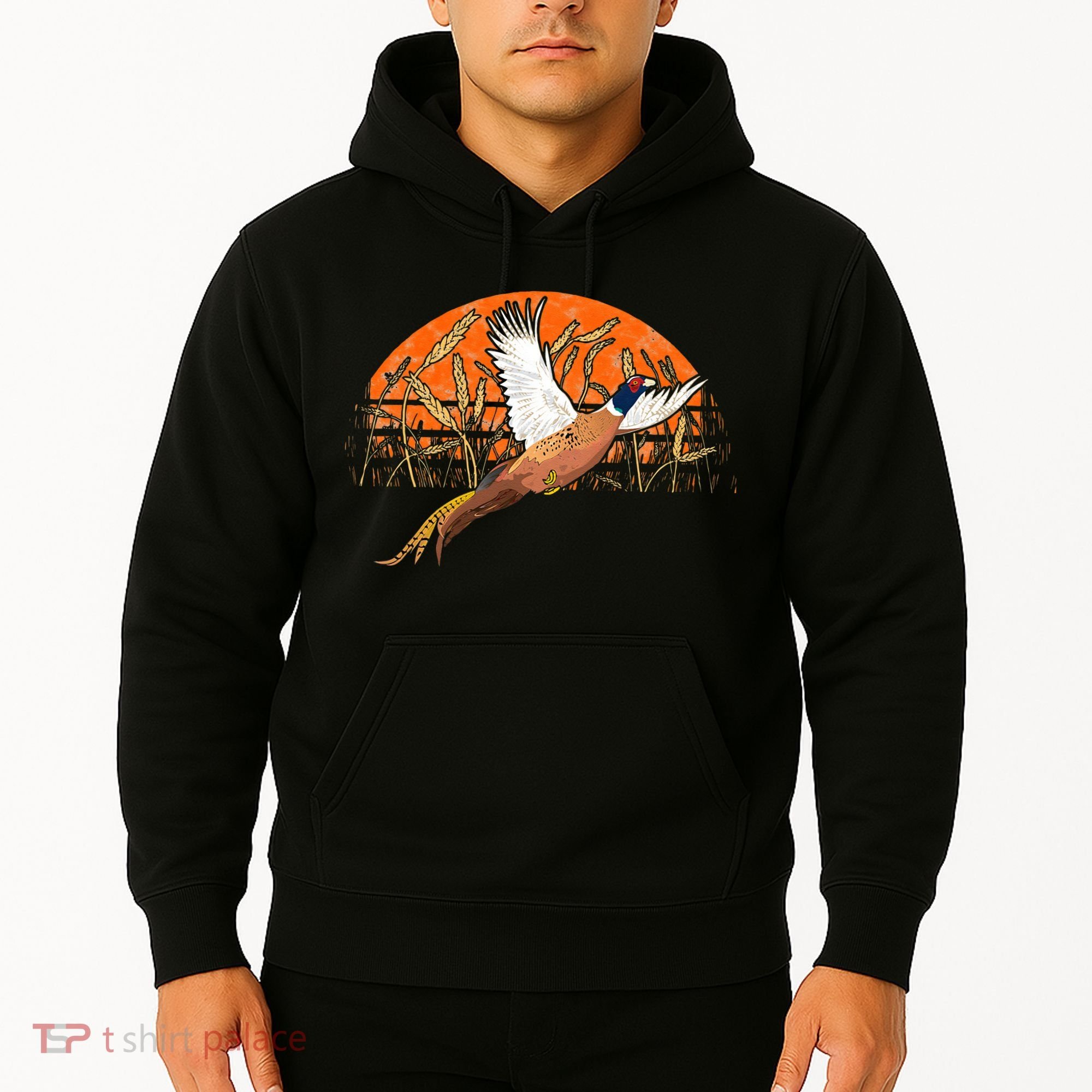 Ringneck Pheasant Hunting Upland Bird Hunter Grain Field Hoodie