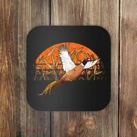 Ringneck Pheasant Hunting Upland Bird Hunter Grain Field Coaster thumb 0