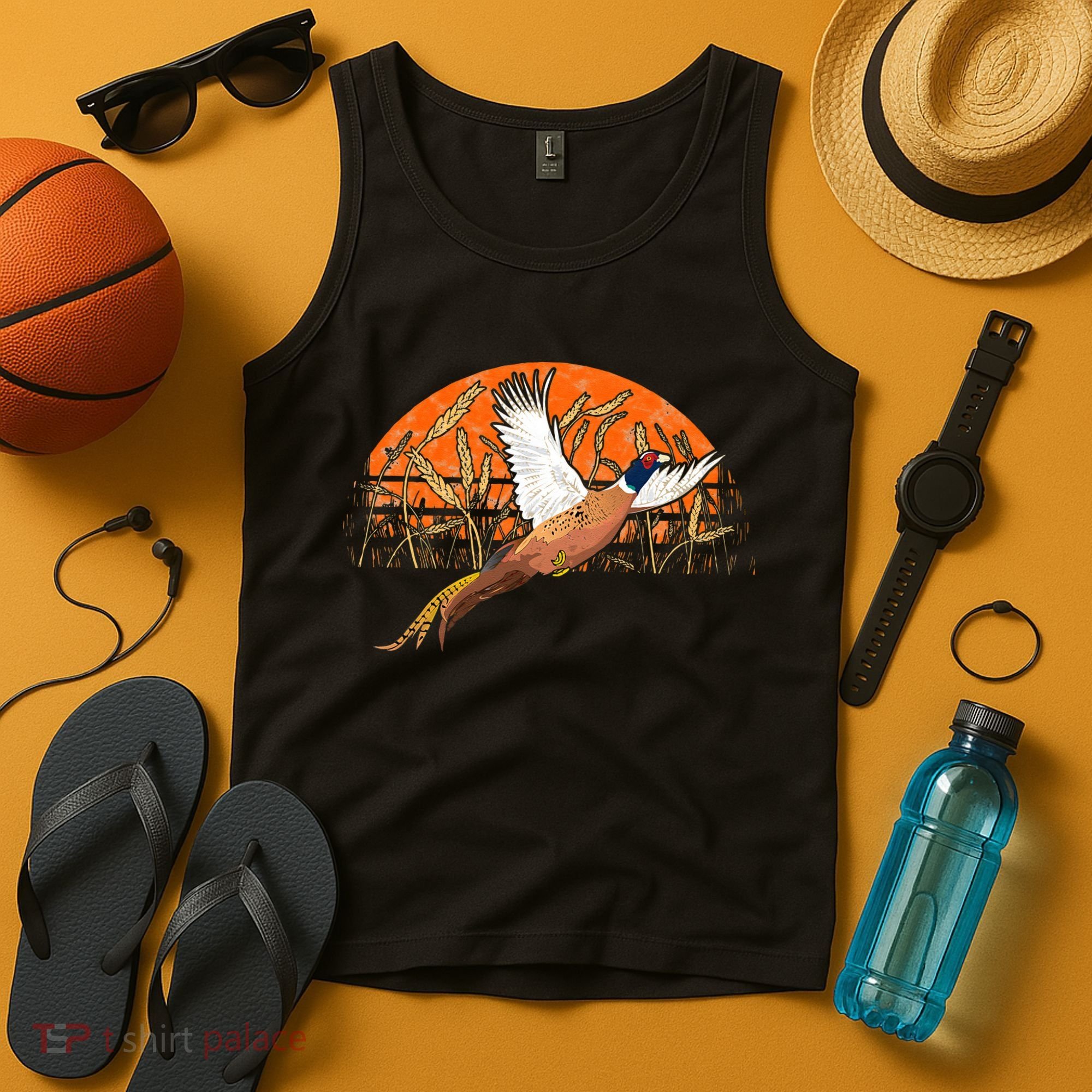 Ringneck Pheasant Hunting Upland Bird Hunter Grain Field Tank Top