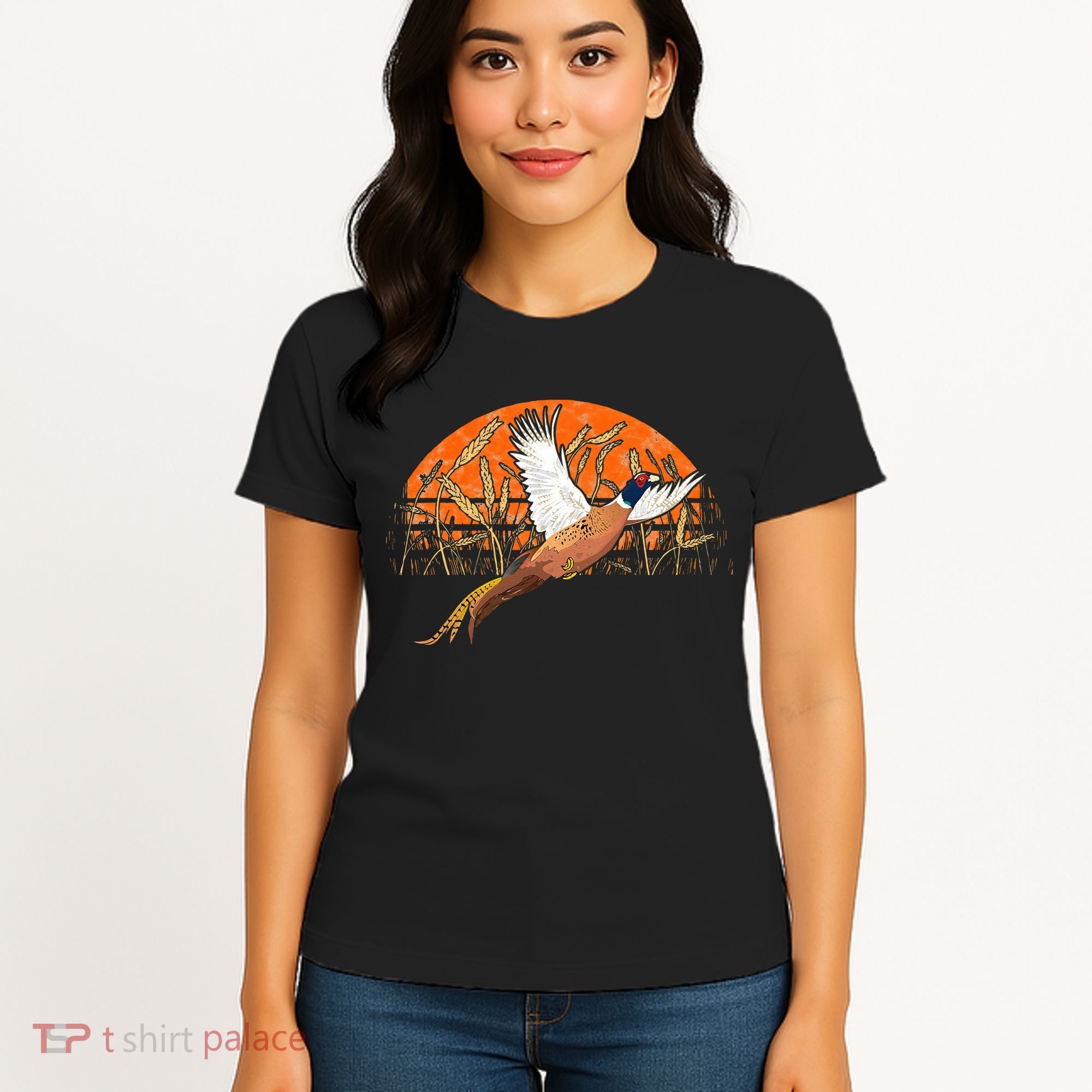 Ringneck Pheasant Hunting Upland Bird Hunter Grain Field Women's T-Shirt