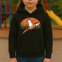 Ringneck Pheasant Hunting Upland Bird Hunter Grain Field Kids Hoodie thumb 3