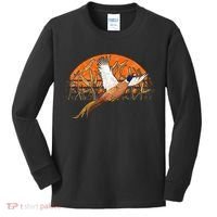 Ringneck Pheasant Hunting Upland Bird Hunter Grain Field Kids Long Sleeve Shirt thumb 0
