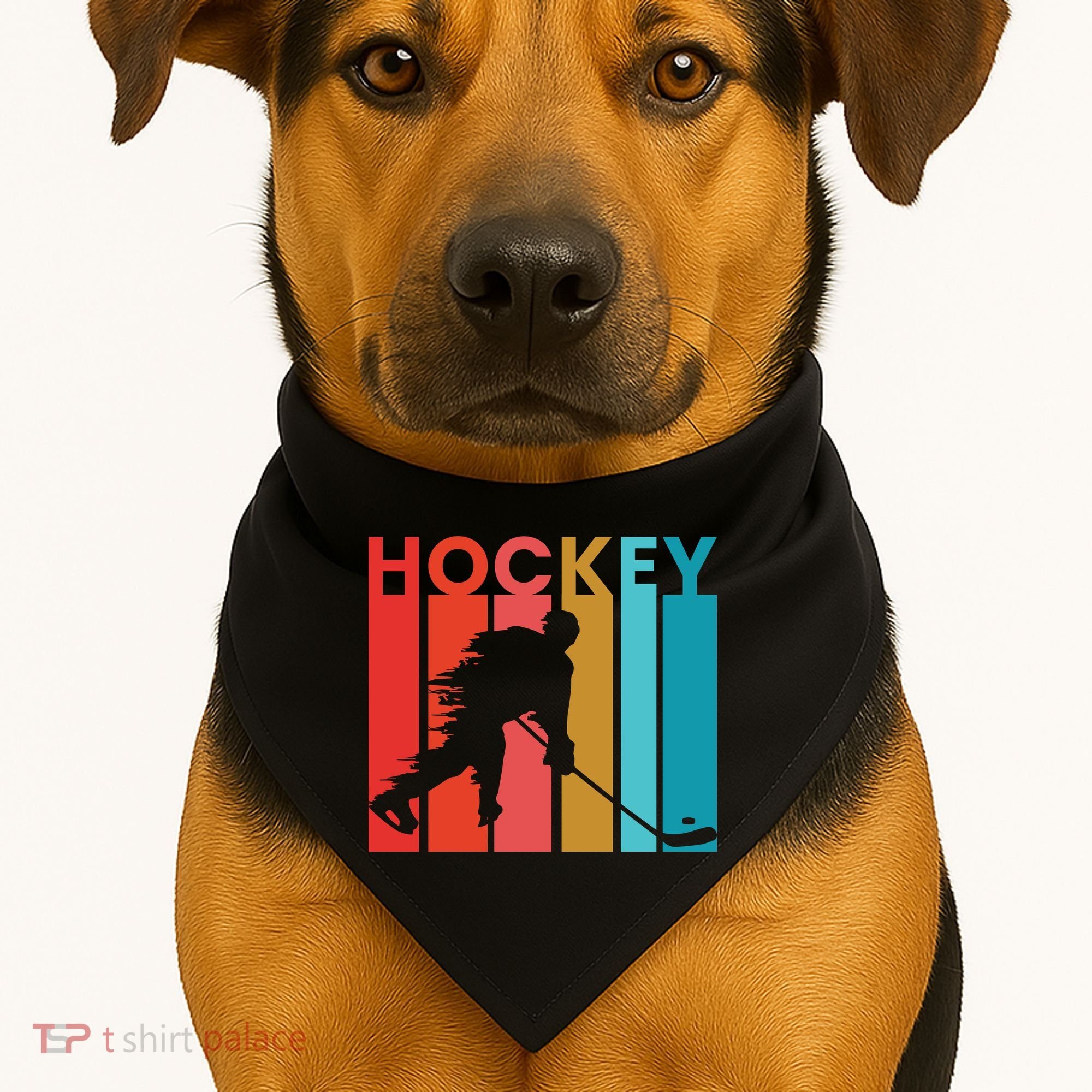 Retro Poster Hockey Lovers USA-Made Doggie Bandana
