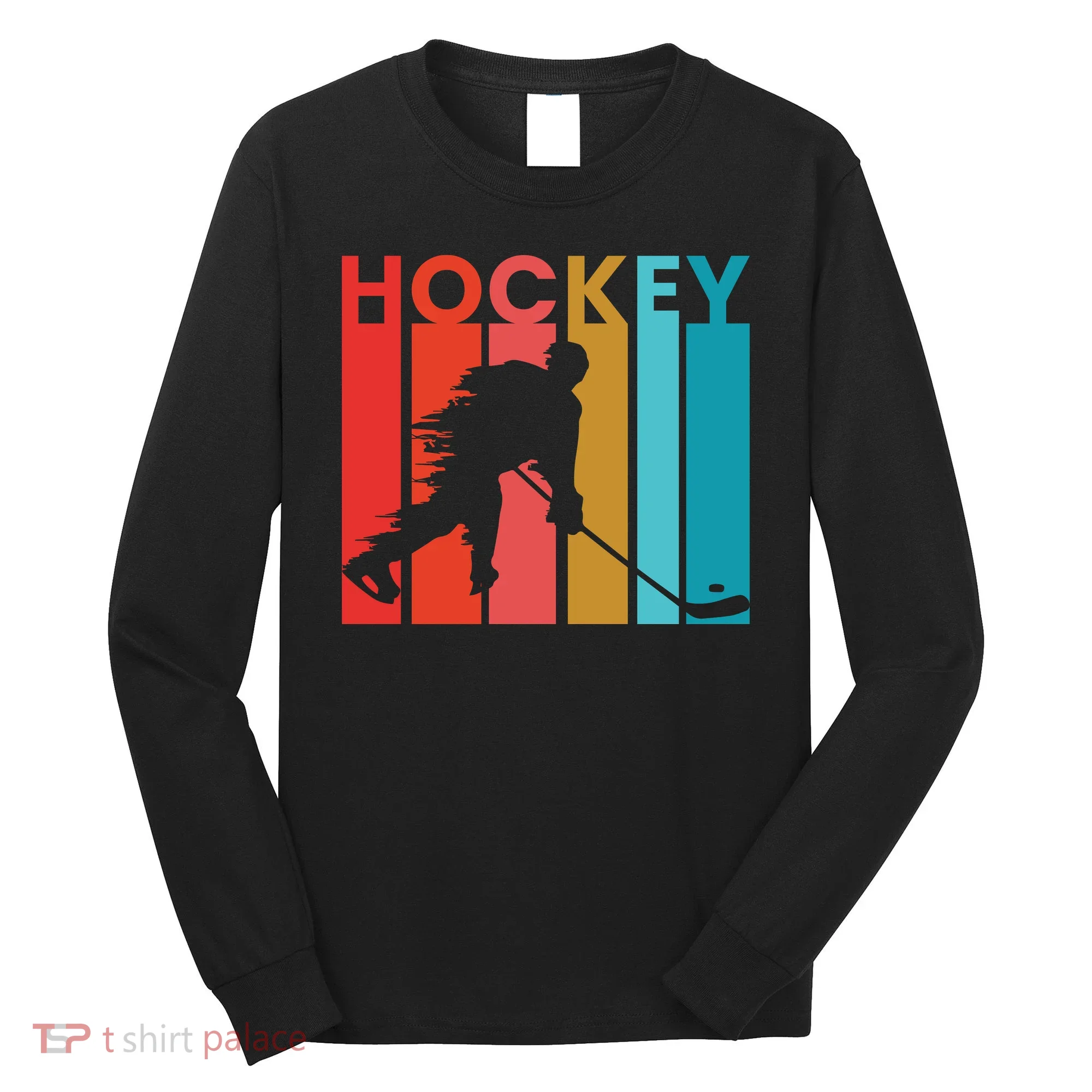 Retro Poster Hockey Lovers Long Sleeve Shirt
