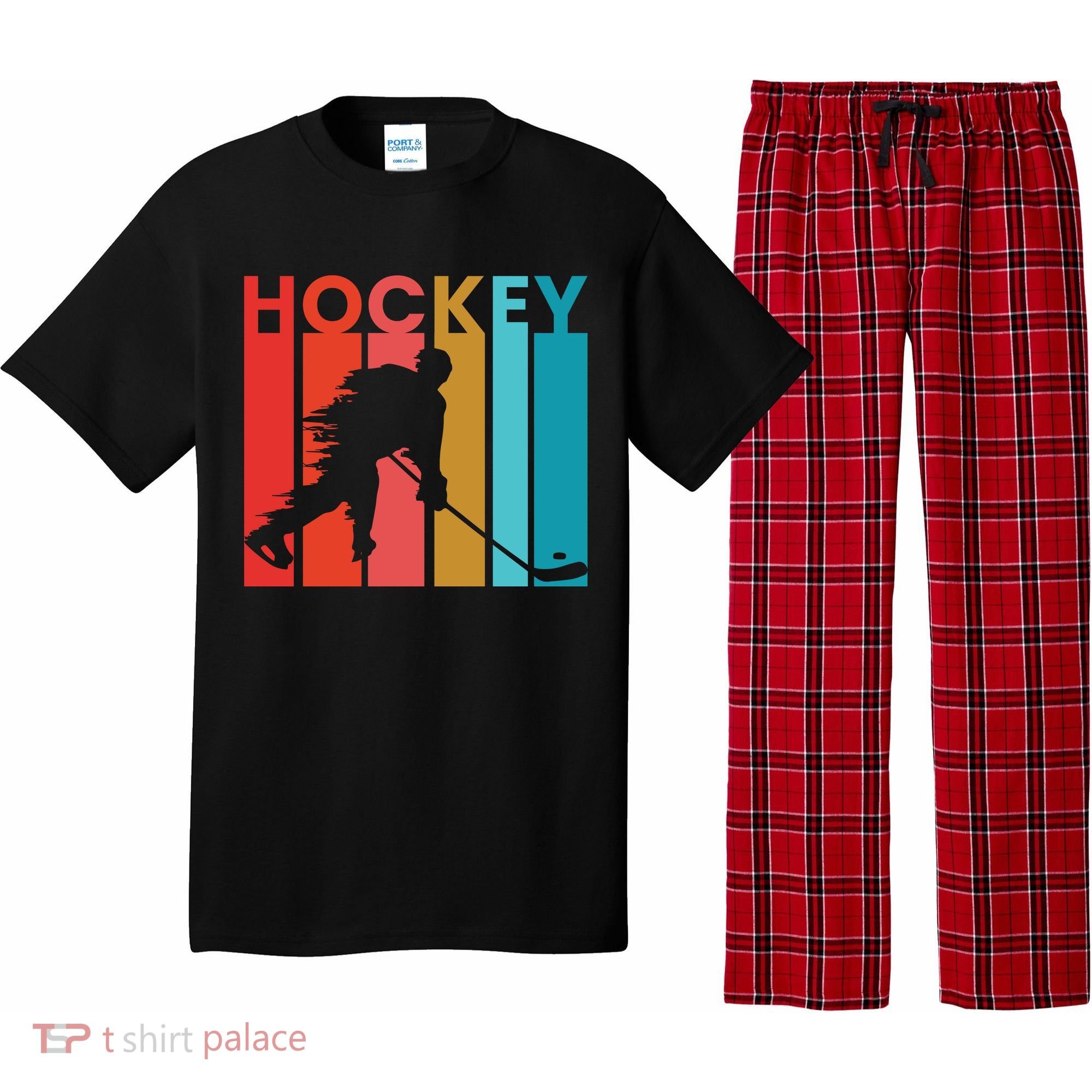 Retro Poster Hockey Lovers Pajama Set