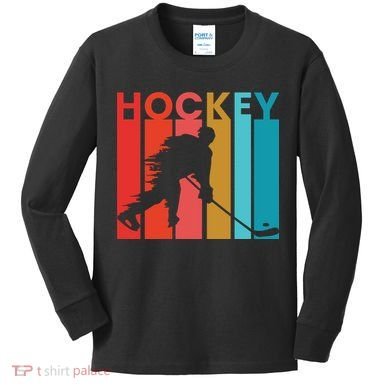 Retro Poster Hockey Lovers Kids Long Sleeve Shirt