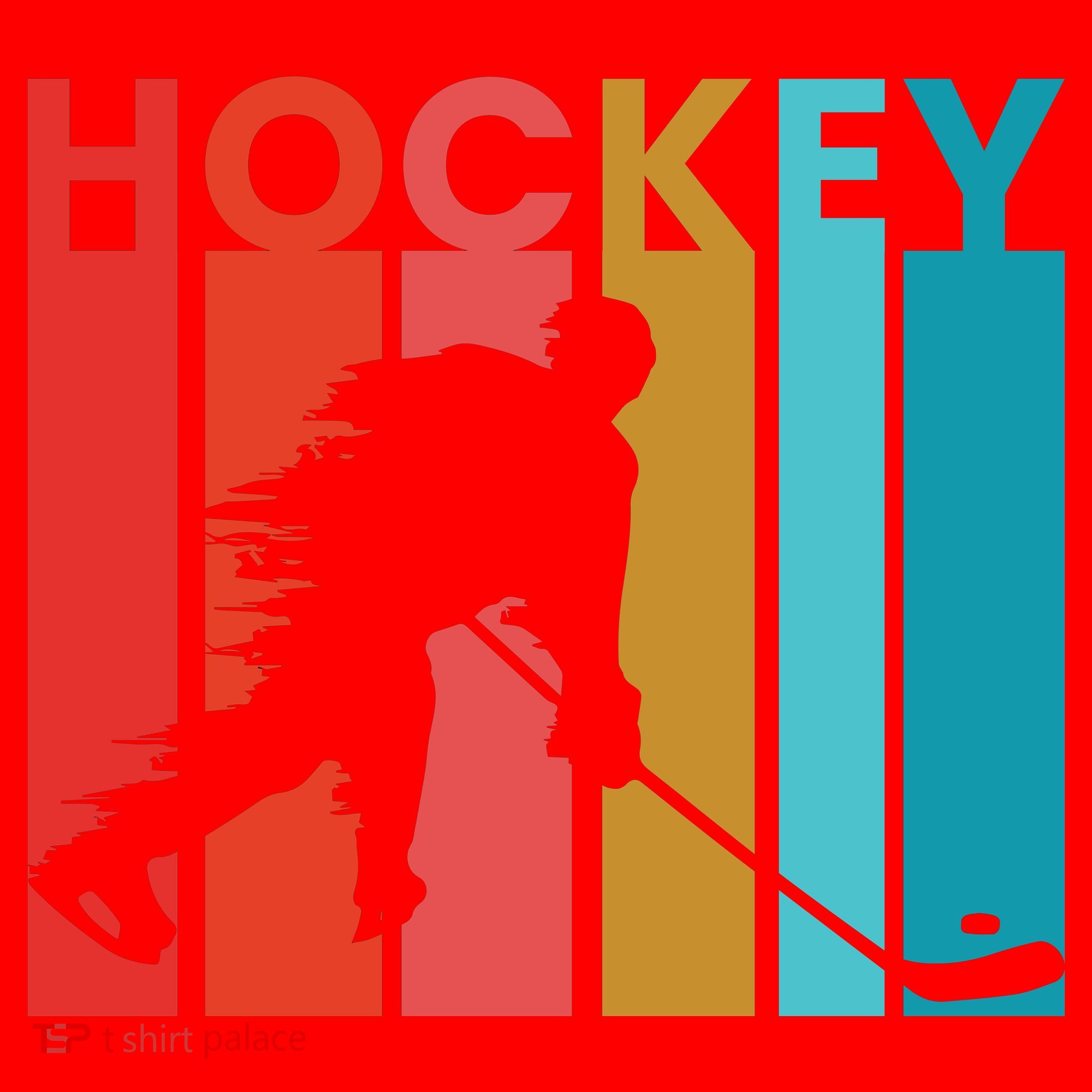 Retro Poster Hockey Lovers Santa Hat
