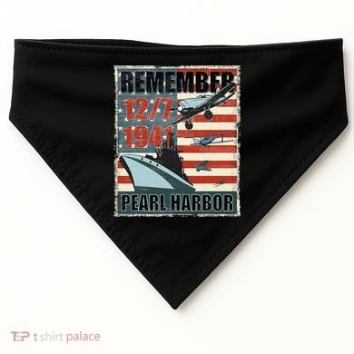 Remember Pearl Harbor Remembrance Day December 7th 1941 USA-Made Doggie Bandana