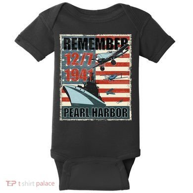 Remember Pearl Harbor Remembrance Day December 7th 1941 Baby Bodysuit