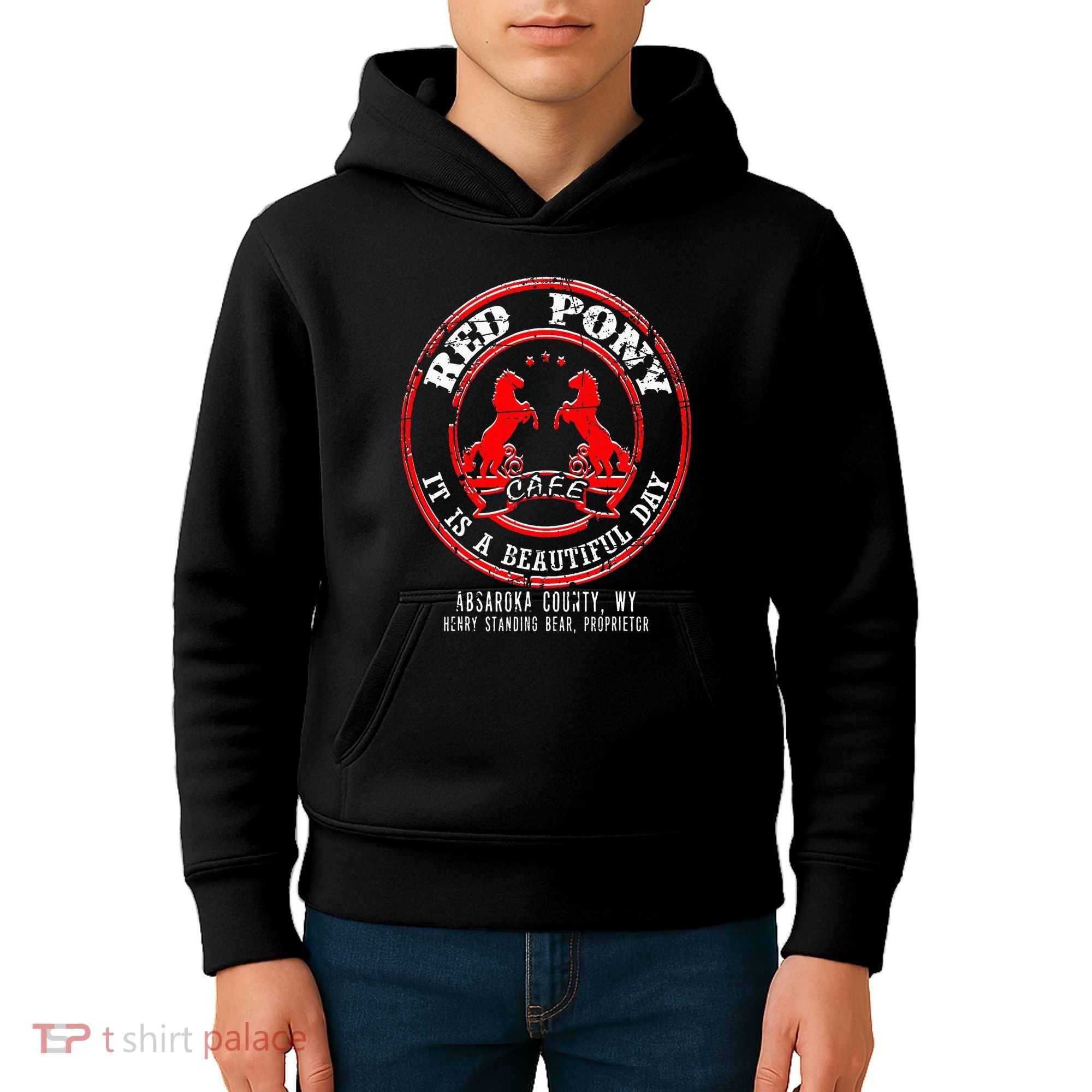 Red Pony It Is A Beautiful Day Kids Hoodie