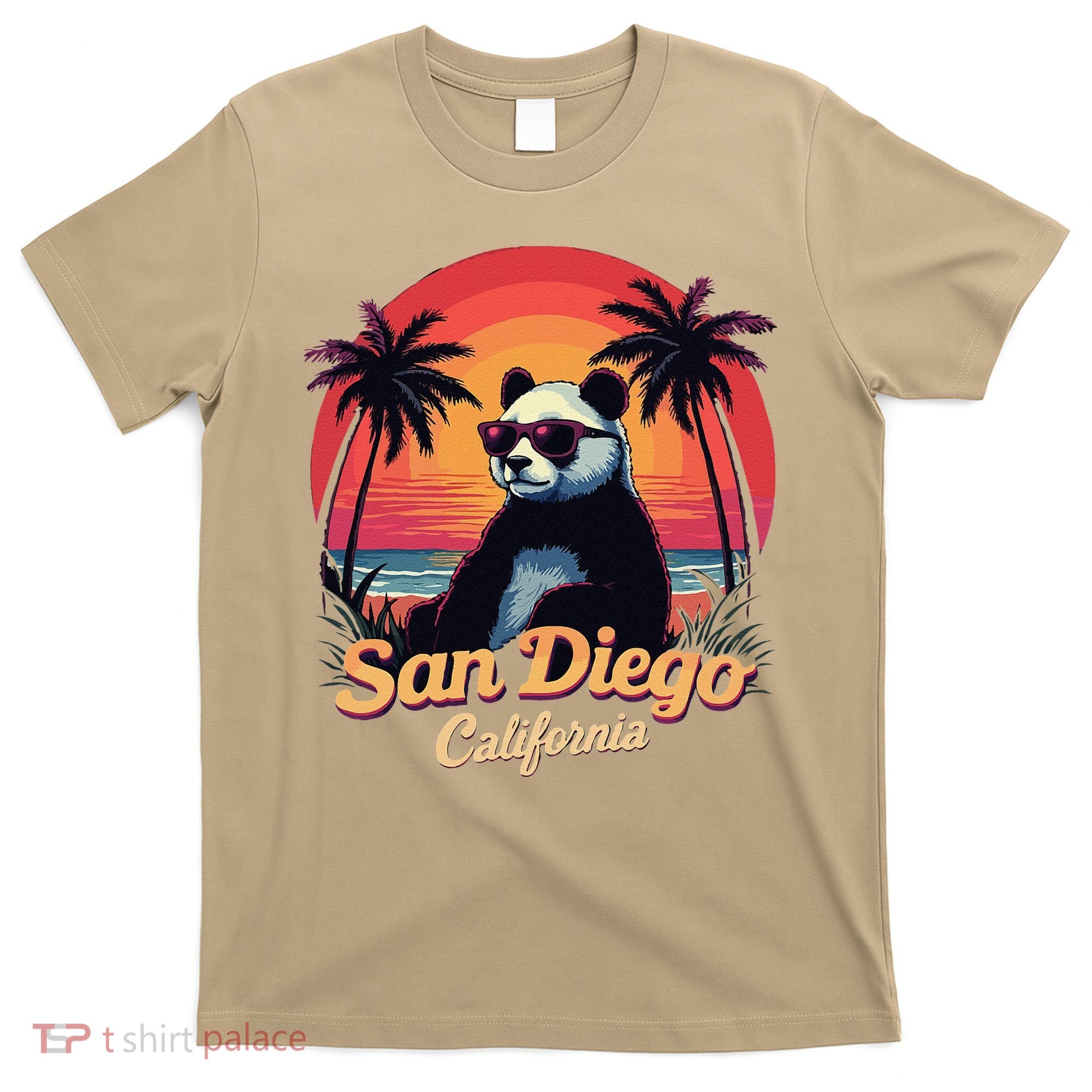 Retro Panda In Sunglasses San Diego California Zoo Vintage T-Shirt
