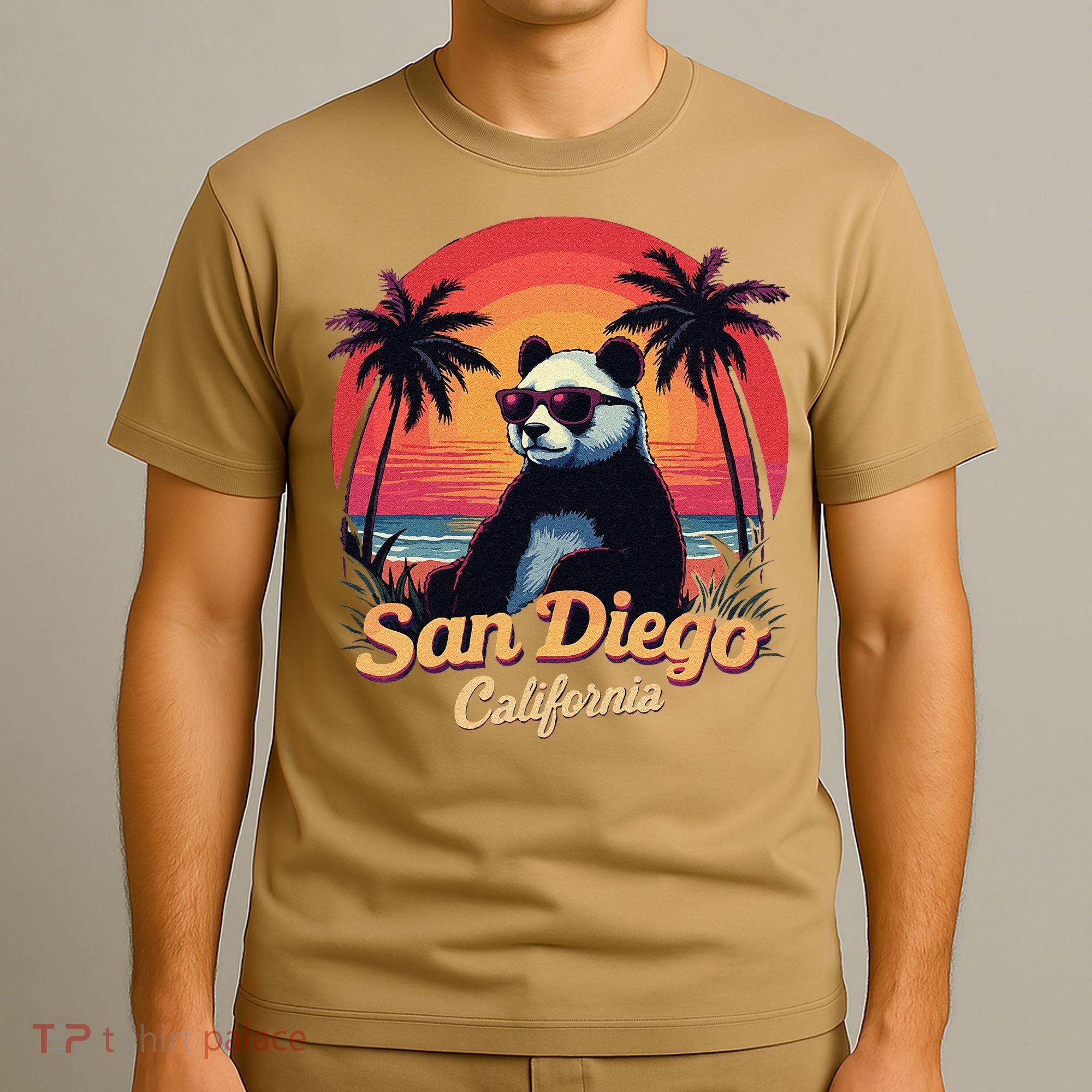 Retro Panda In Sunglasses San Diego California Zoo Vintage T-Shirt