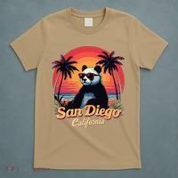Retro Panda In Sunglasses San Diego California Zoo Vintage T-Shirt thumb 5
