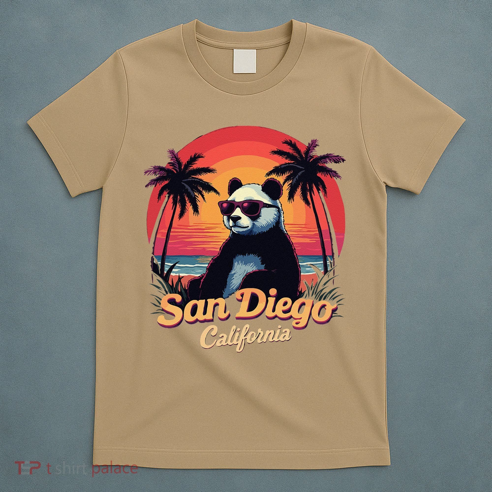 Retro Panda In Sunglasses San Diego California Zoo Vintage T-Shirt