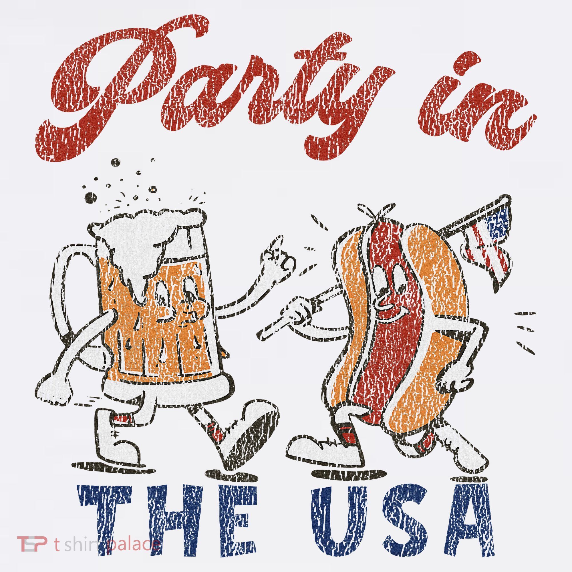 Retro Party In The Usa Beer Hot Dog Lover Funny 4th Of July Women's Tank Top