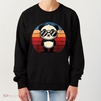 Retro Panda In Sunglasses Bbq Pool Party Funny Panda Women's Sweatshirt thumb 0