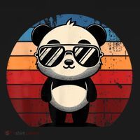 Retro Panda In Sunglasses Bbq Pool Party Funny Panda Doggie Tank thumb 4