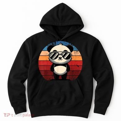 Retro Panda In Sunglasses Bbq Pool Party Funny Panda Hoodie
