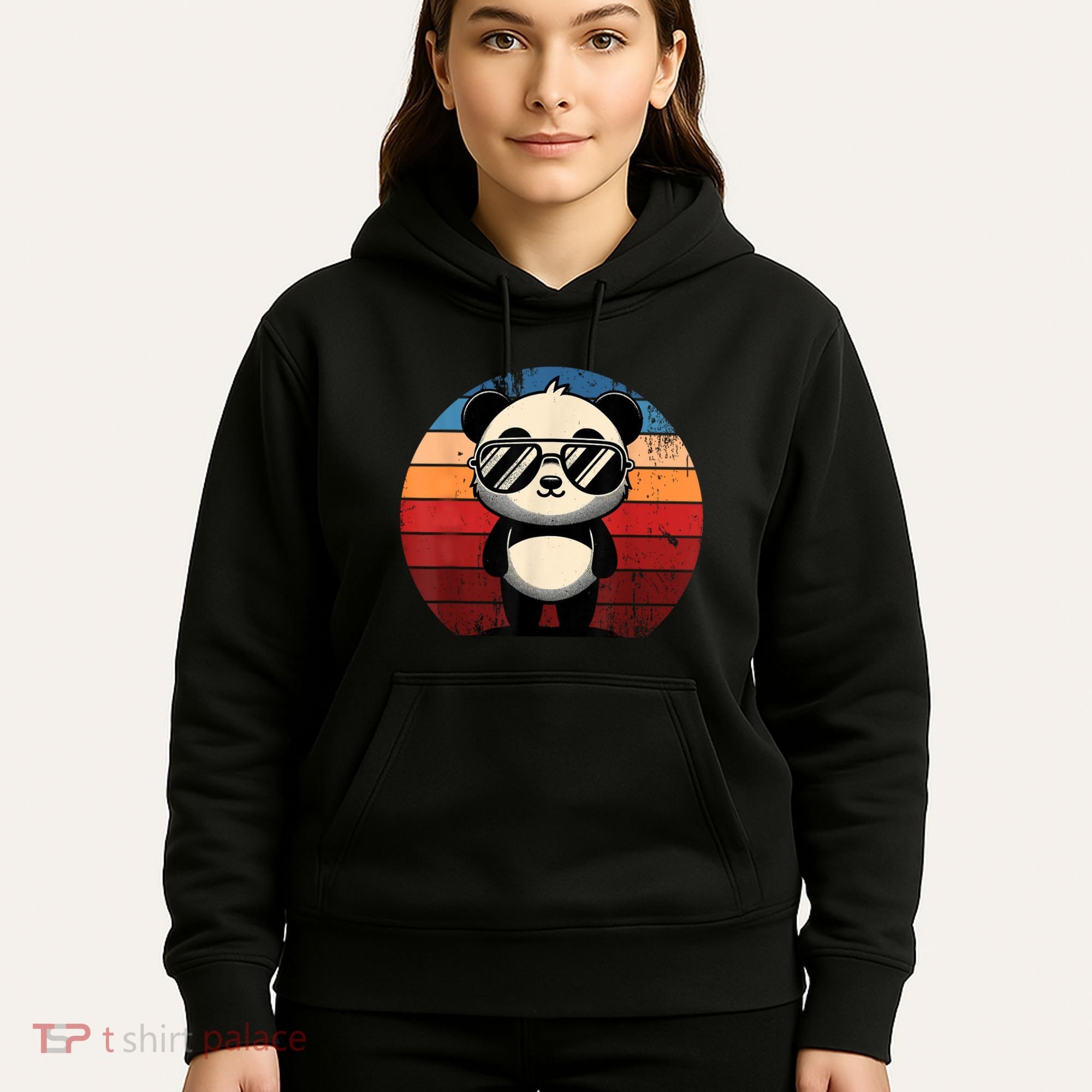 Retro Panda In Sunglasses Bbq Pool Party Funny Panda Hoodie