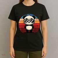 Retro Panda In Sunglasses Bbq Pool Party Funny Panda T-Shirt thumb 4