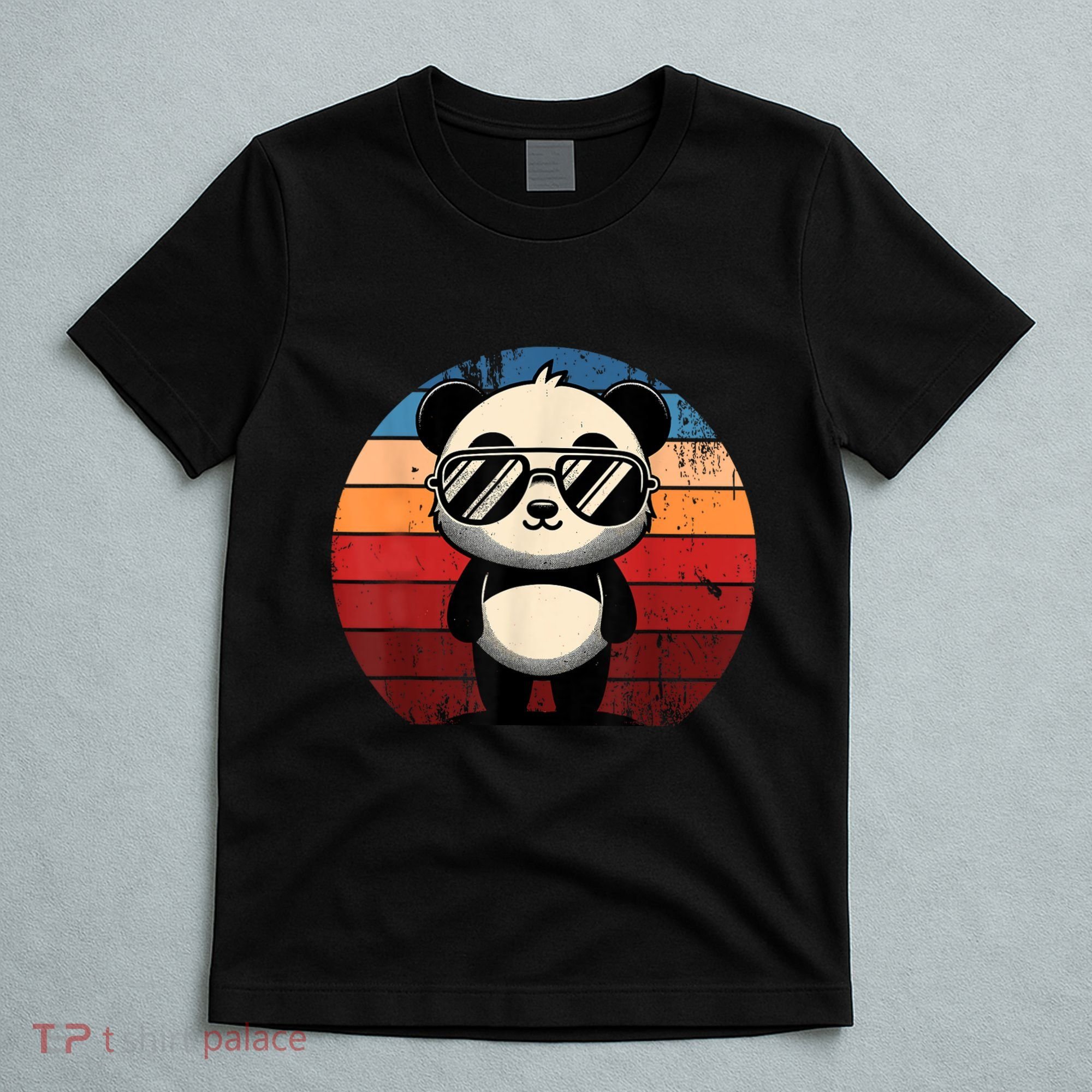 Retro Panda In Sunglasses Bbq Pool Party Funny Panda T-Shirt