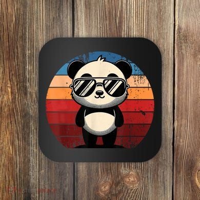 Retro Panda In Sunglasses Bbq Pool Party Funny Panda Coaster