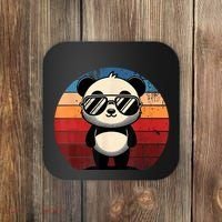 Retro Panda In Sunglasses Bbq Pool Party Funny Panda Coaster thumb 0