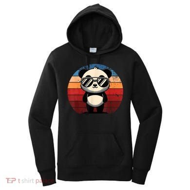 Retro Panda In Sunglasses Bbq Pool Party Funny Panda Women's Hoodie