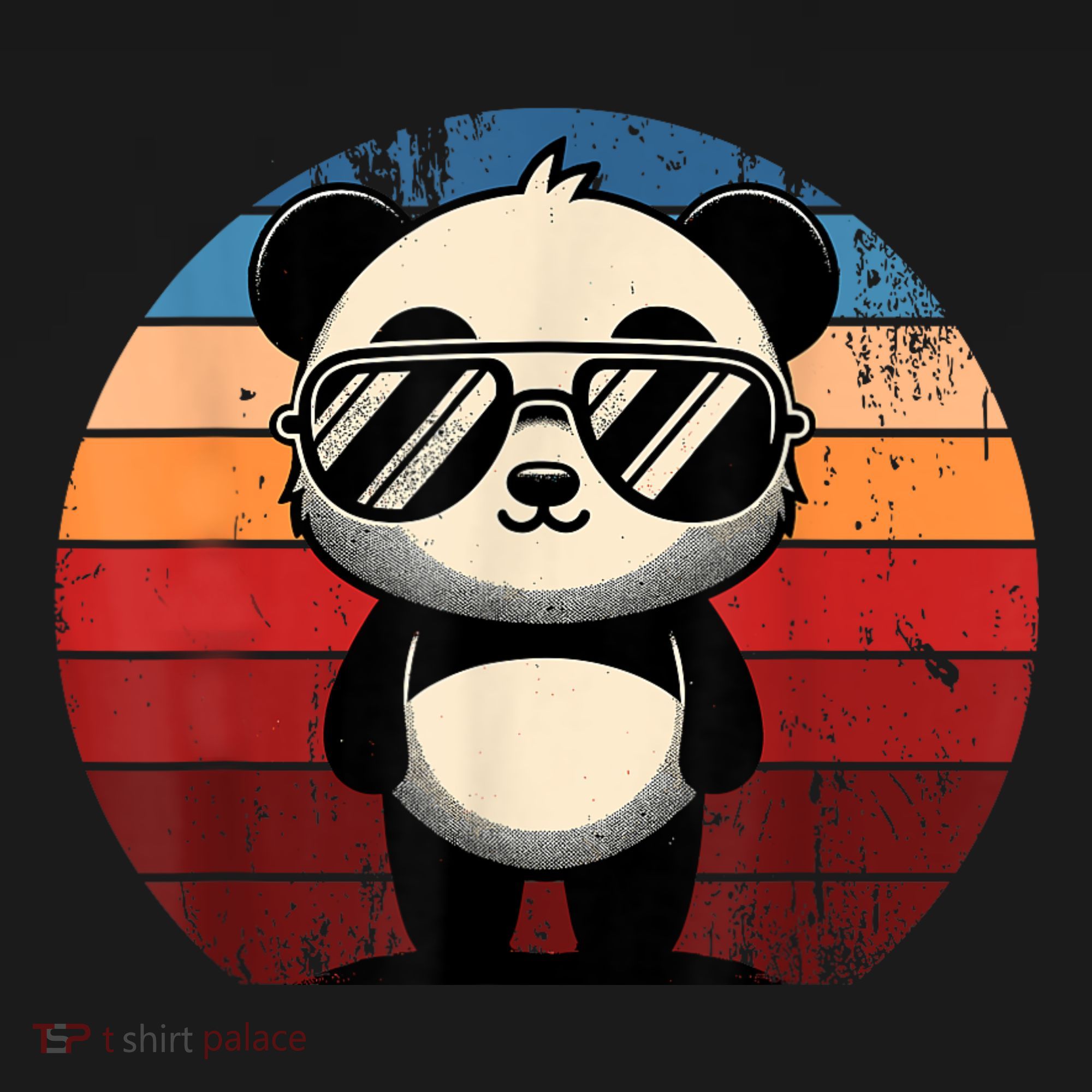 Retro Panda In Sunglasses Bbq Pool Party Funny Panda Ornament