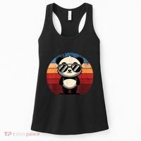 Retro Panda In Sunglasses Bbq Pool Party Funny Panda Women's Tank Top thumb 0