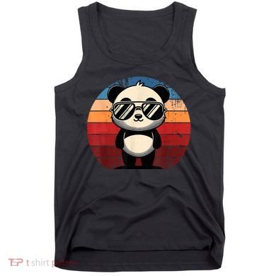 Retro Panda In Sunglasses Bbq Pool Party Funny Panda Tank Top