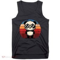 Retro Panda In Sunglasses Bbq Pool Party Funny Panda Tank Top thumb 0