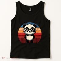 Retro Panda In Sunglasses Bbq Pool Party Funny Panda Tank Top thumb 2